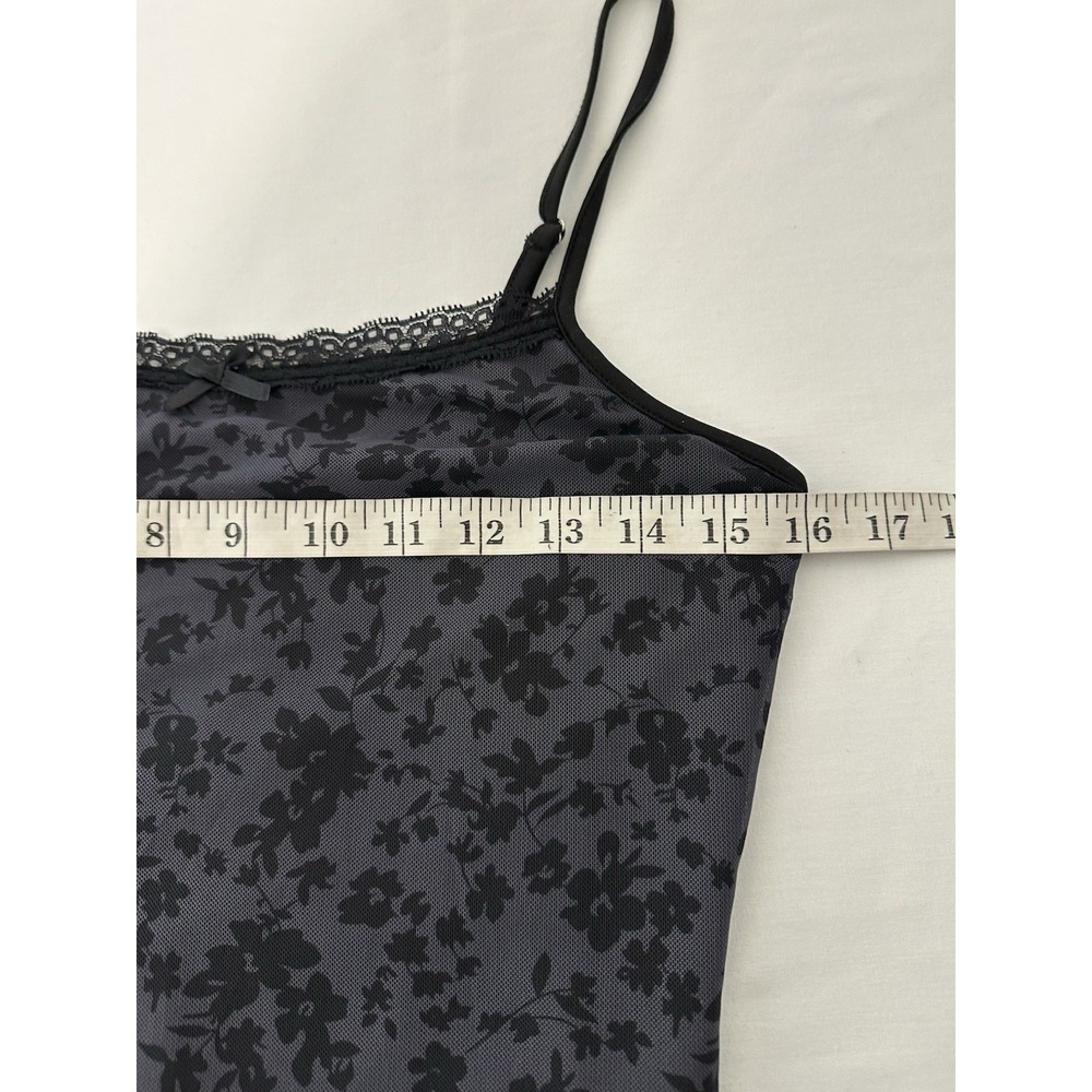 Black And Gray Floral‎ Maxi Dress Lace Trim Mesh Lined Large Whimsigoth Grunge - Picture 7 of 10